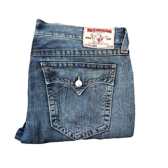 True Religion Jeans Size 38 JACK Blue - Picture 1 of 8